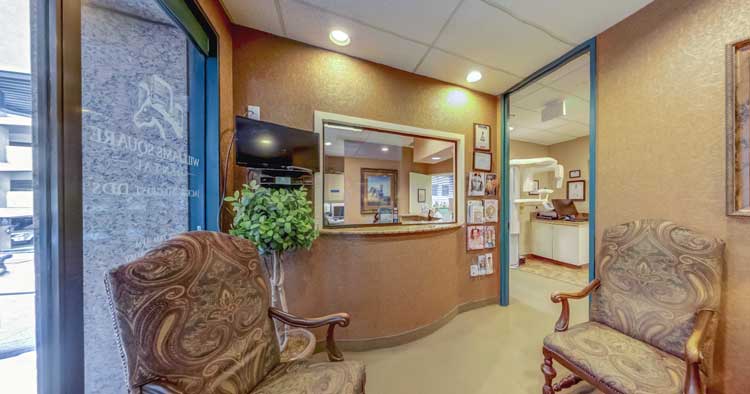 The front office at Williams Square Dental in Irving, TX